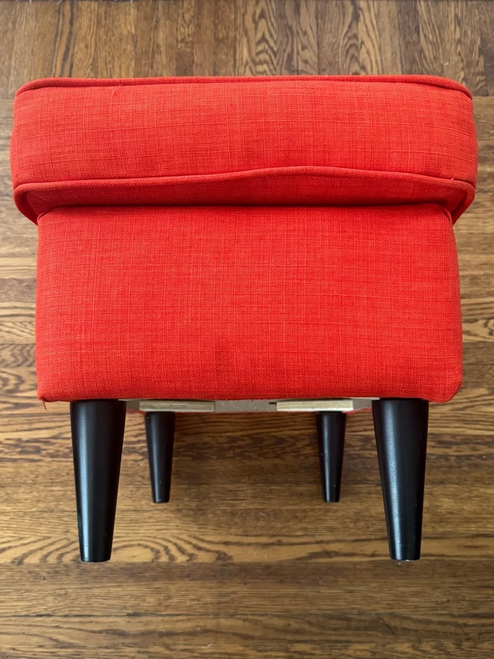 SUNKIST ORANGE 🍊 COLORED BRIGHT Upholstered Accent Ottoman Bench - Brand IKEA.